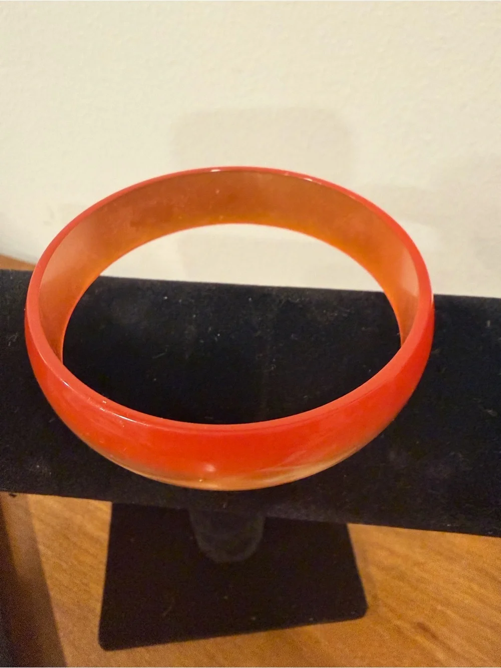 Vintage Orange Frosted Lucite Bangle Bracelet